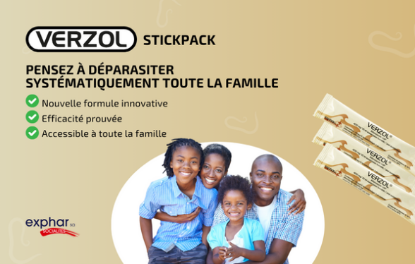 Les avantages de VERZOL stickpack pour déparasiter toute la famille - Exphar Mali